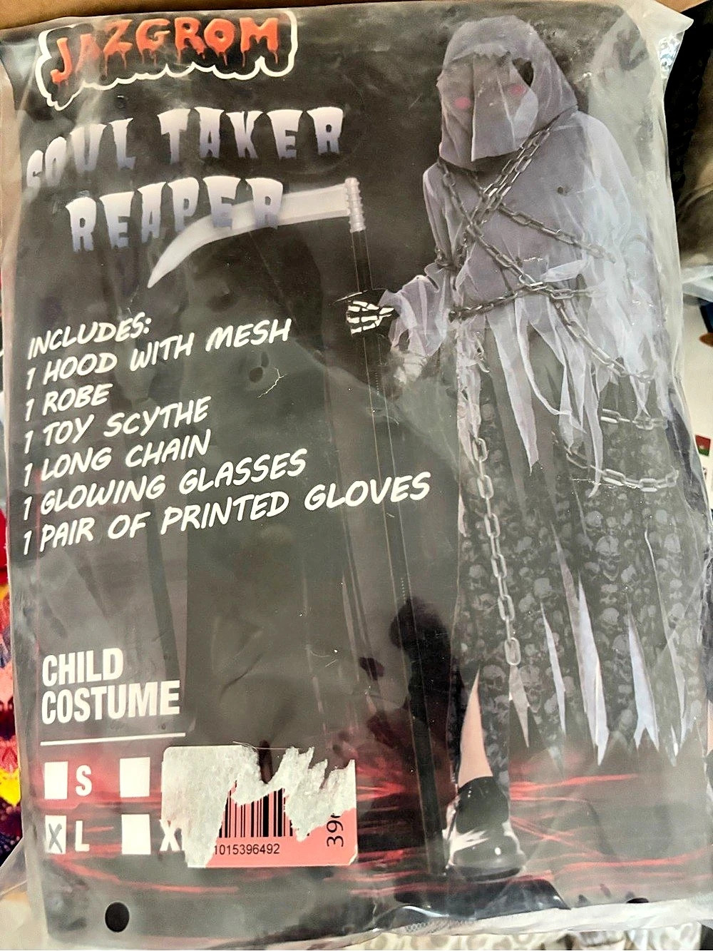 Zagrom Soul Taker Reaper Kids XL Halloween Costume NWT